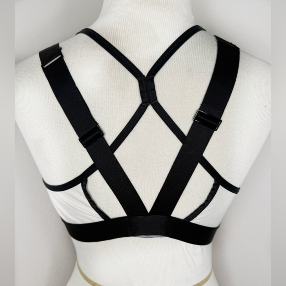 Emporio Armani Bra Iconic Logoband Padded Caged Cage strap Black and White - Picture 1 of 7